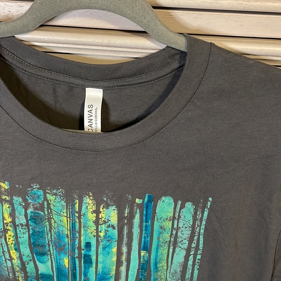 Unisex large fox 🦊 in the woods canvas t shirt new - Picture 3 of 4